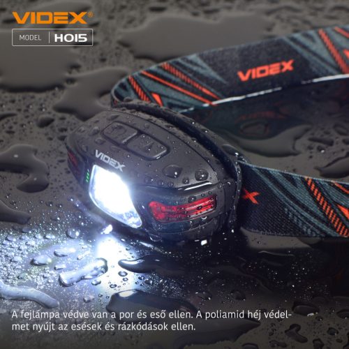 Videx LED Fejlámpa natúrfehér újratölthető akkumulátorral H015