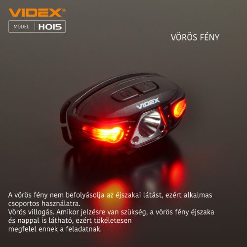 Videx LED Fejlámpa natúrfehér újratölthető akkumulátorral H015