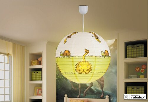 Leon papír függőlámpa D40 oroszlán mintás