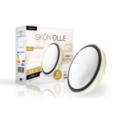   Skön Olle 24 W-os ø400 mm kerek natúr fehér fehér-szürke színű mennyezeti lámpa IP20-as védettségű
