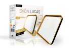 Skön Lucas 36 W-os ø500 mm négyzet alakú natúr fehér fekete-arany színű mennyezeti lámpa IP20-as védettségű