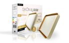 Skön Liam 36 W-os ø500 mm négyzet alakú natúr fehér fehér-arany színű mennyezeti lámpa IP20-as védettségű