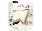 Skön Liam 36 W-os ø500 mm négyzet alakú natúr fehér fehér-arany színű mennyezeti lámpa IP20-as védettségű