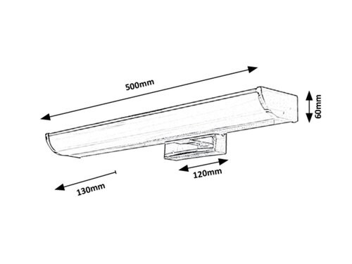 Evron, beltéri fürd.LED 7,5W,króm,L50cm, IP44