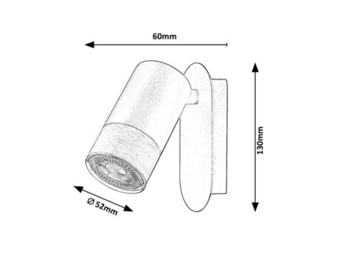 Zircon, beltéri Fali GU10 1xMAX 5W, m.fekete