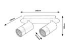 Zircon, beltéri Fali GU10 2xMAX 5W, m.fekete