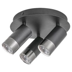 Zircon, beltéri, mennyezeti  GU10 3xMAX 5W, m.fekete