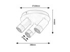 Zircon, beltéri, mennyezeti  GU10 3xMAX 5W, m.fekete
