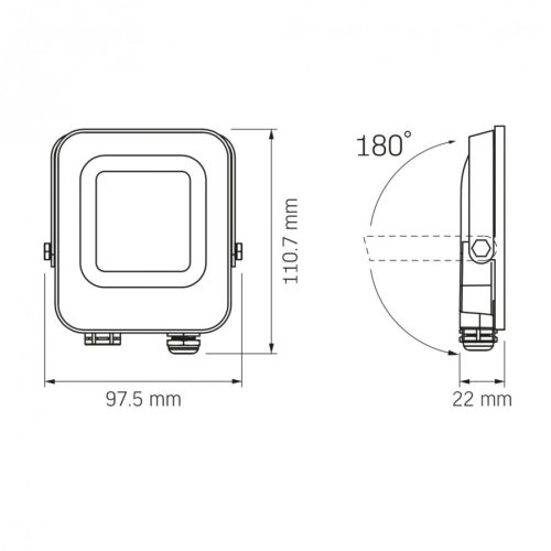 Videx F3e 10w 1000lm 5000K AC/DC 12-48 V LED reflektor