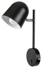 Egon, beltéri Fali,fém,E14 1xMAX 40W,m.fekete