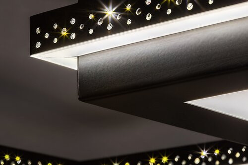 Casimir, beltéri mennyezeti LED40W, fekete,D57cm