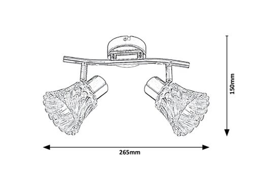 Hestia, beltéri Spot, E14 2x MAX 40W,króm