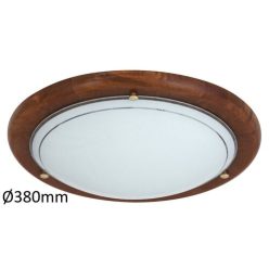 Fa Ufo mennyezeti D38 E27 2x60W tölgy opál