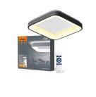 Videx Led Edge 72 W-os ø450mm fekete négyzet alakú LED távirányítós mennyezeti lámpa