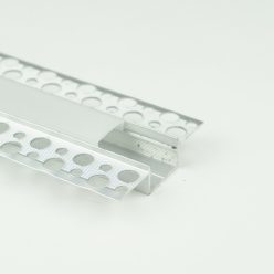   EcoLight Gipszkartonba süllyeszthető aluprofil 17 mm széles 2 méteres szál opál fedővel