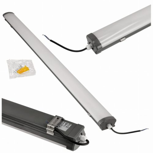 Berge LEO 50 W-os falon kívüli 120 cm-es antracit színű por- és páramentes lámpa IP65 5000K 5000lm