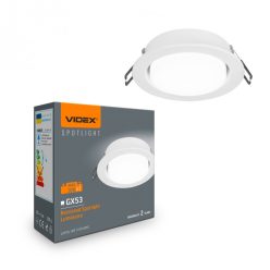   Videx kerek fehér spot keret GX53-as foglalattal IP20-as védettséggel