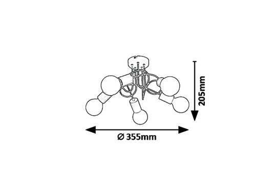 Linett, menny, E14 5X MAX 40W, többszínű