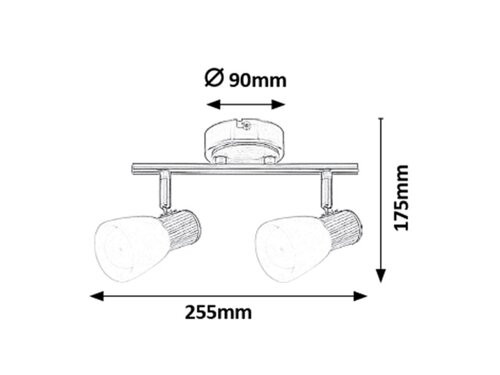 Gavin 2-es spot E14 2x40W sz.króm bükkfa