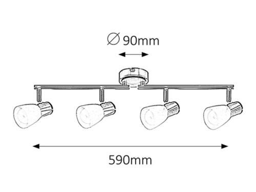 Gavin 4-es spot E14 4x40W sz.króm bükkfa