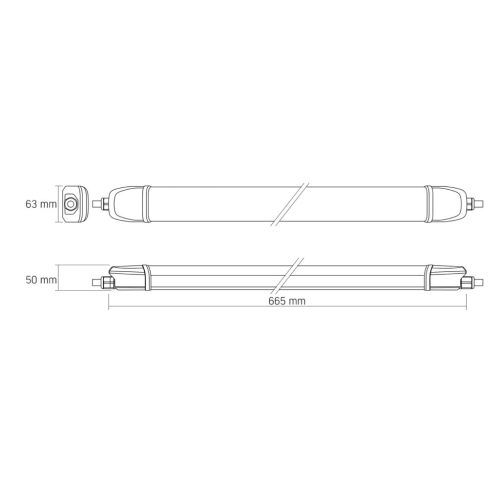 Videx Batten LED lámpatest IP65 20W 0,6M 5000K 220V
