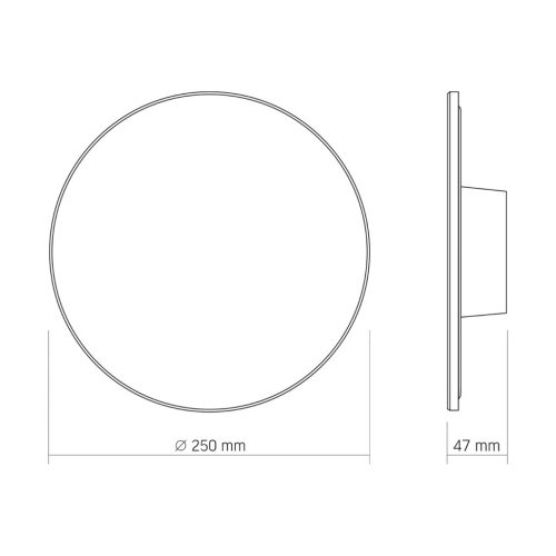 Videx WL03 LED fali lámpa 18W IP65 3000K-4000K-6500K Fekete