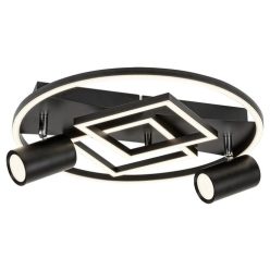 Aztec, beltéri mennyezeti LED40W, fekete, D39,5cm