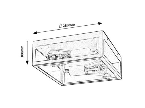 Zaton,kül. mennyezeti E27 2xMAX60W, H10cm