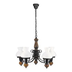 Petronel 5ágú csillár E27, 5x60W, fekete