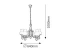 Petronel 5ágú csillár E27, 5x60W, fekete