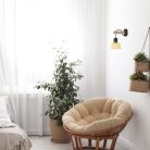 Rattan, beltéri fali, E27 1xMAX15W, L20cm
