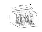 Chadwick, beltéri mennyezeti E27 4xMAX25W, L30cm