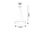Tesia, beltéri függőlámpa LED36W, D40cm, ezüst