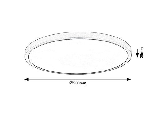Paulos, beltéri mennyezeti LED48W, D50cm, fekete