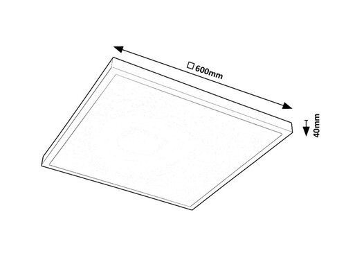 Damek2, beltéri mennyezeti LED40W, 60x60cm
