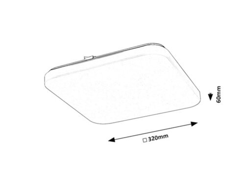 Vendel, beltéri mennyezeti LED18W, D32cm,négyzet