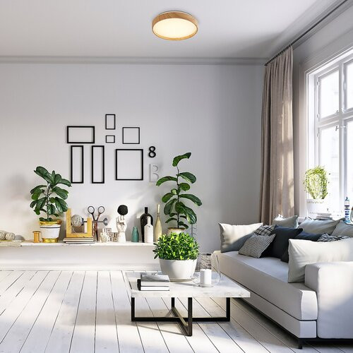 Leana2, beltéri mennyezeti LED12W, D26cm, bükk