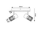Metta, beltéri mennyezeti E14 2xMAX40W, L28cm