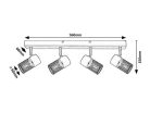 Metta, beltéri mennyezeti E14 4xMAX40W, L56cm