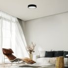 Lauri, beltéri ráépíthető LED22W, fekete, kerek