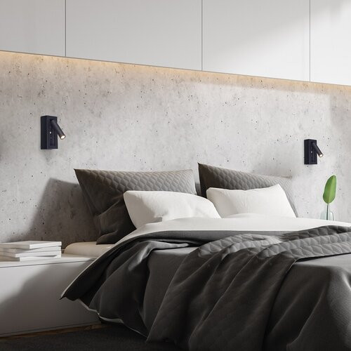 Gello, beltéri fali, LED4W, H16cm, fekete