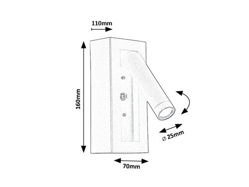 Gello, beltéri fali, LED4W, H16cm, fehér