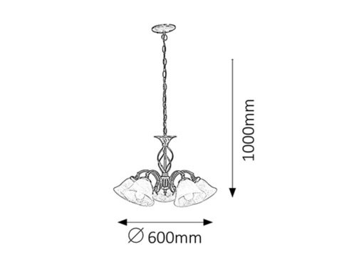 Beckworth 5 ágú csillár E14 5x40W bronz