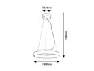 Ceilo, beltéri függőlámpa LED38W, D48cm, fehér