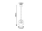 Peyton, beltéri függőlámpa E14 1xMAX15W, D21,5cm