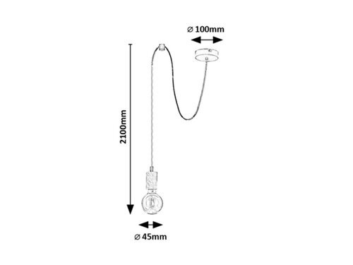 Dollien,ind.pend. E27 1xMAX60W, H210cm