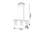 Niylah, beltéri függőlámpa E27 3xMAX25W, H120cm