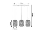 Adalla, beltéri függőlámpa E27 3xMAX40W, L57,5cm