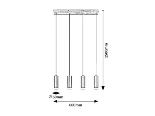 Toras, beltéri függőlámpa GU10 4xMAX5W, L60cm