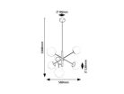 Meduza, beltéri függőlámpa E14 G45 6xMAX20W,L58cm